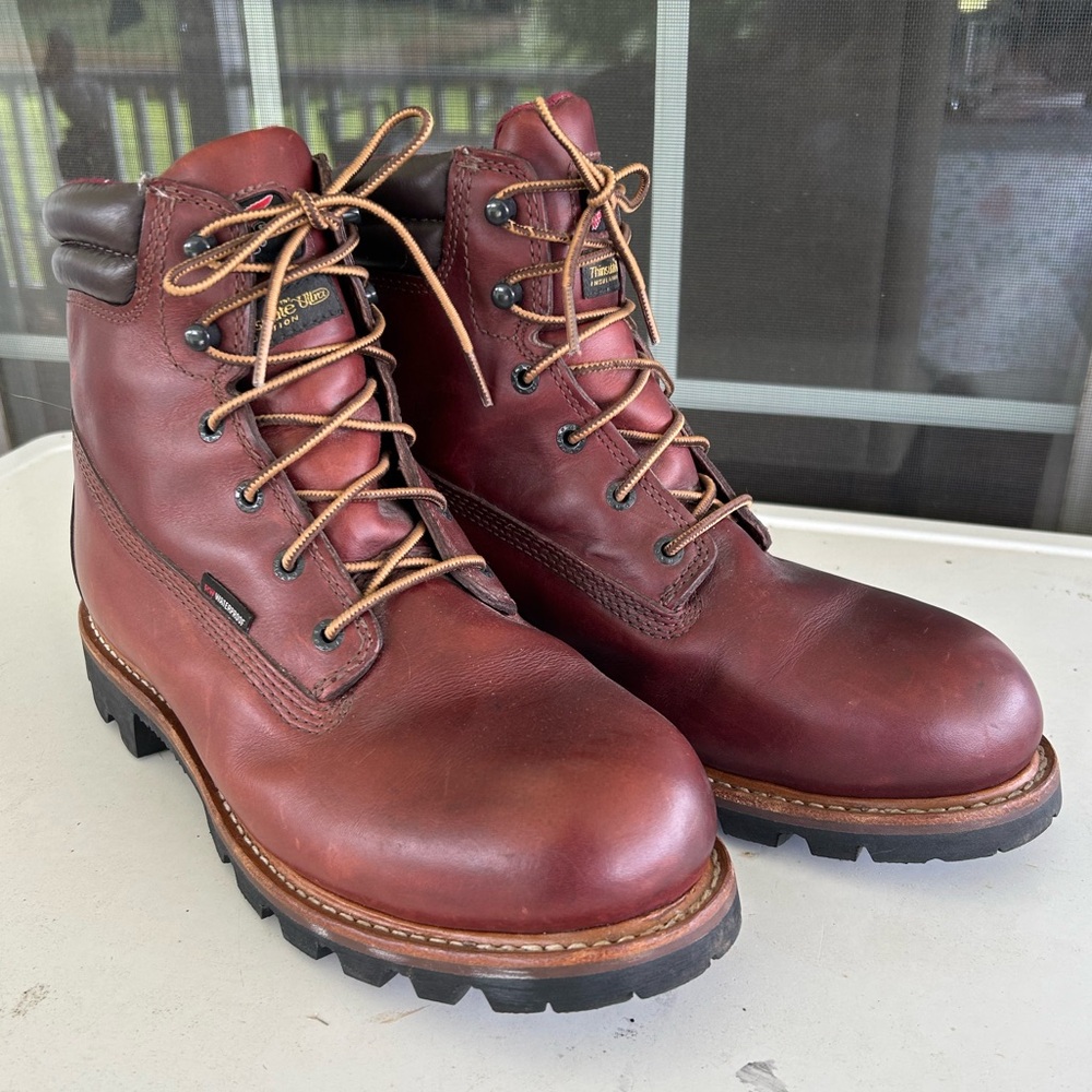 Red Wing Men's Maroon Leather Work Boots sz 9D Like New